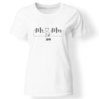 Mr és Mrs póló nőknek fehér