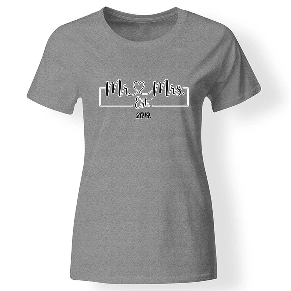 Mr és Mrs póló nőknek piros