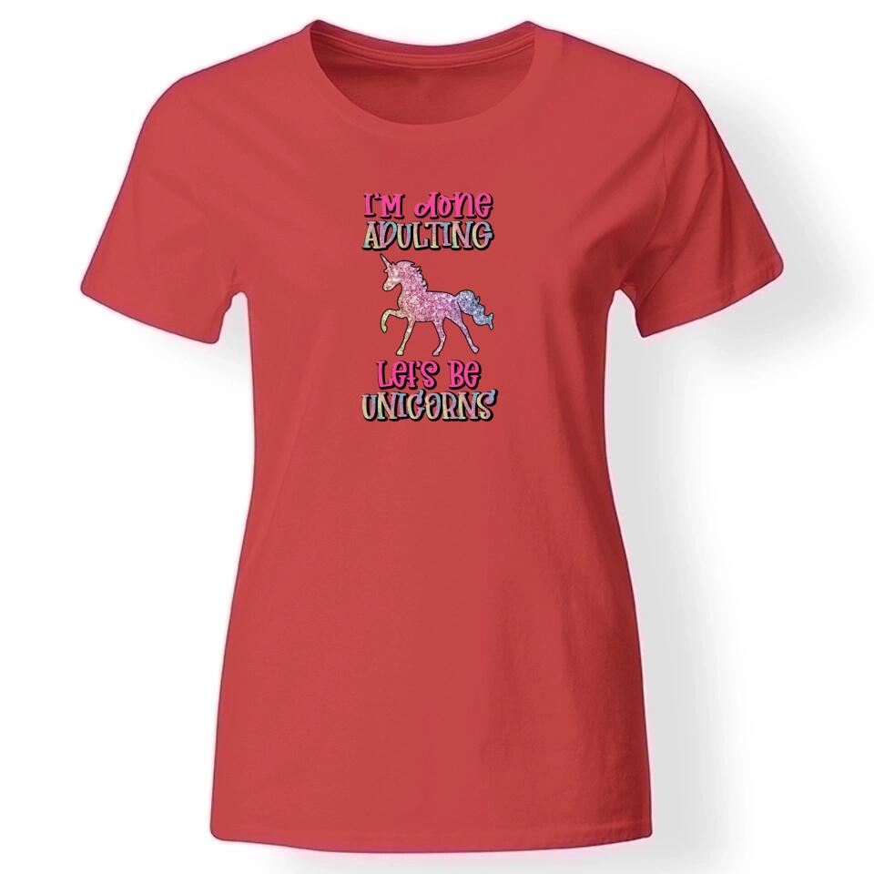 Unikornis póló nőknek piros