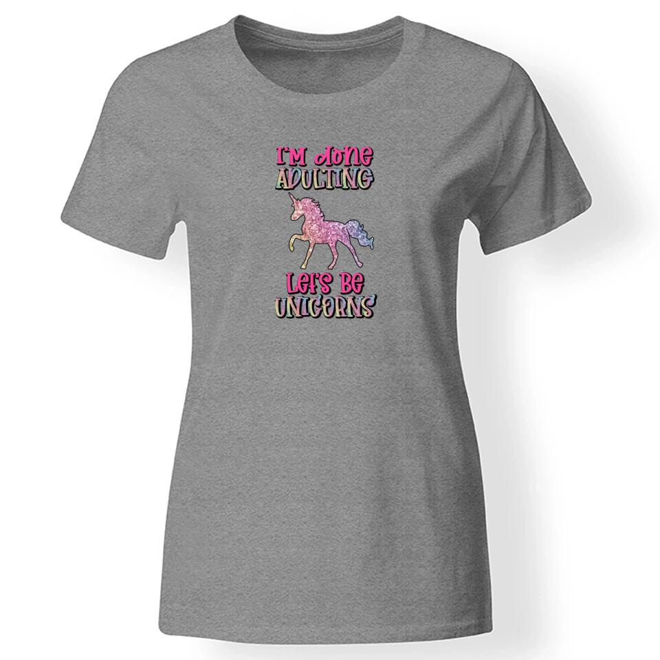 Unikornis póló nőknek szürke
