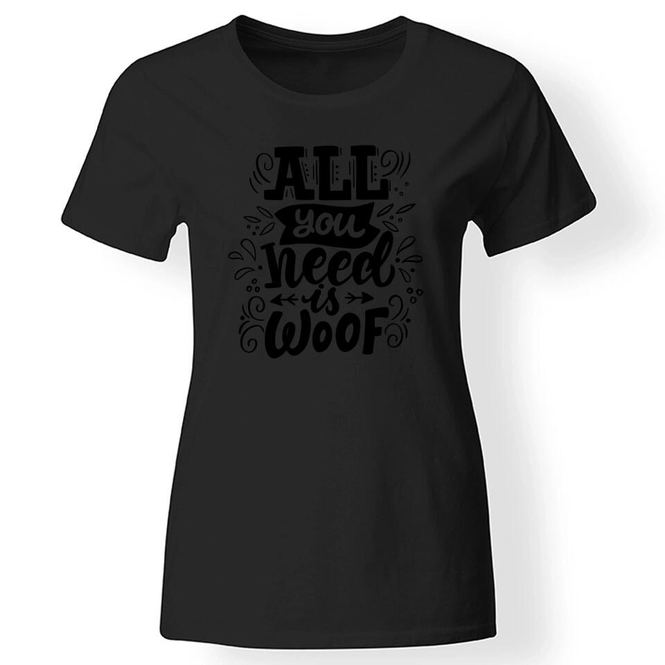 Póló kutyás feliratokkal nőknek fekete