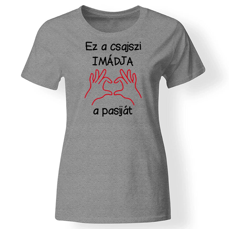 Szerelmes póló nőknek szürke