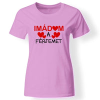 Női póló imádom felirattal rózsaszín