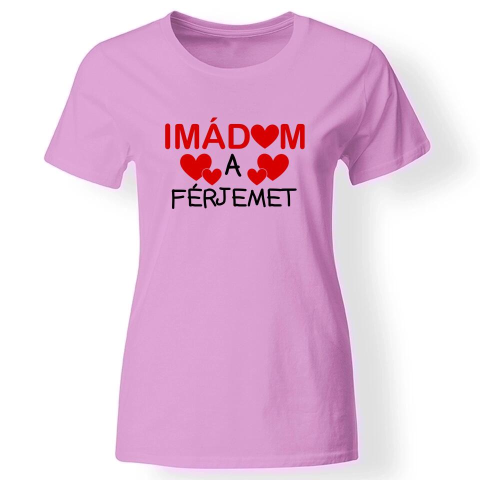 Női póló imádom felirattal rózsaszín