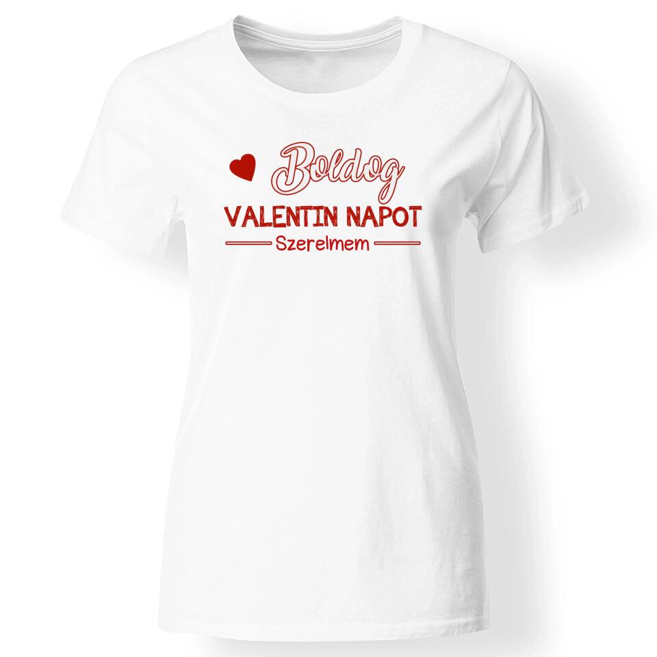 Valentin napi póló nőknek fehér