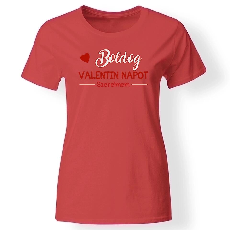Valentin napi póló nőknek piros