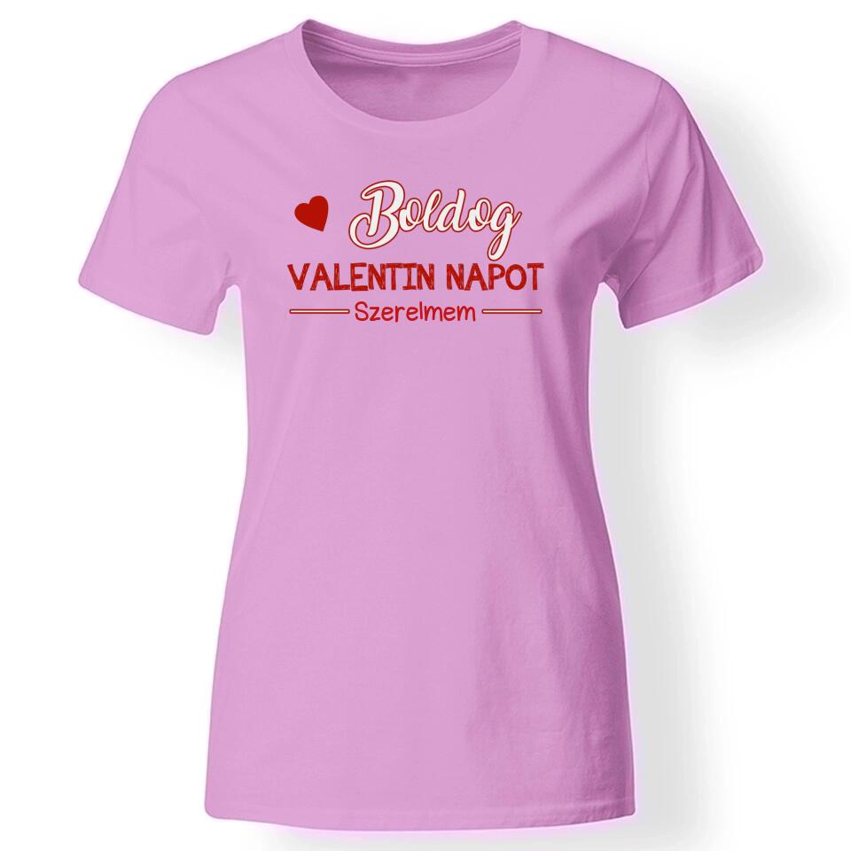 Valentin napi póló nőknek rózsaszín