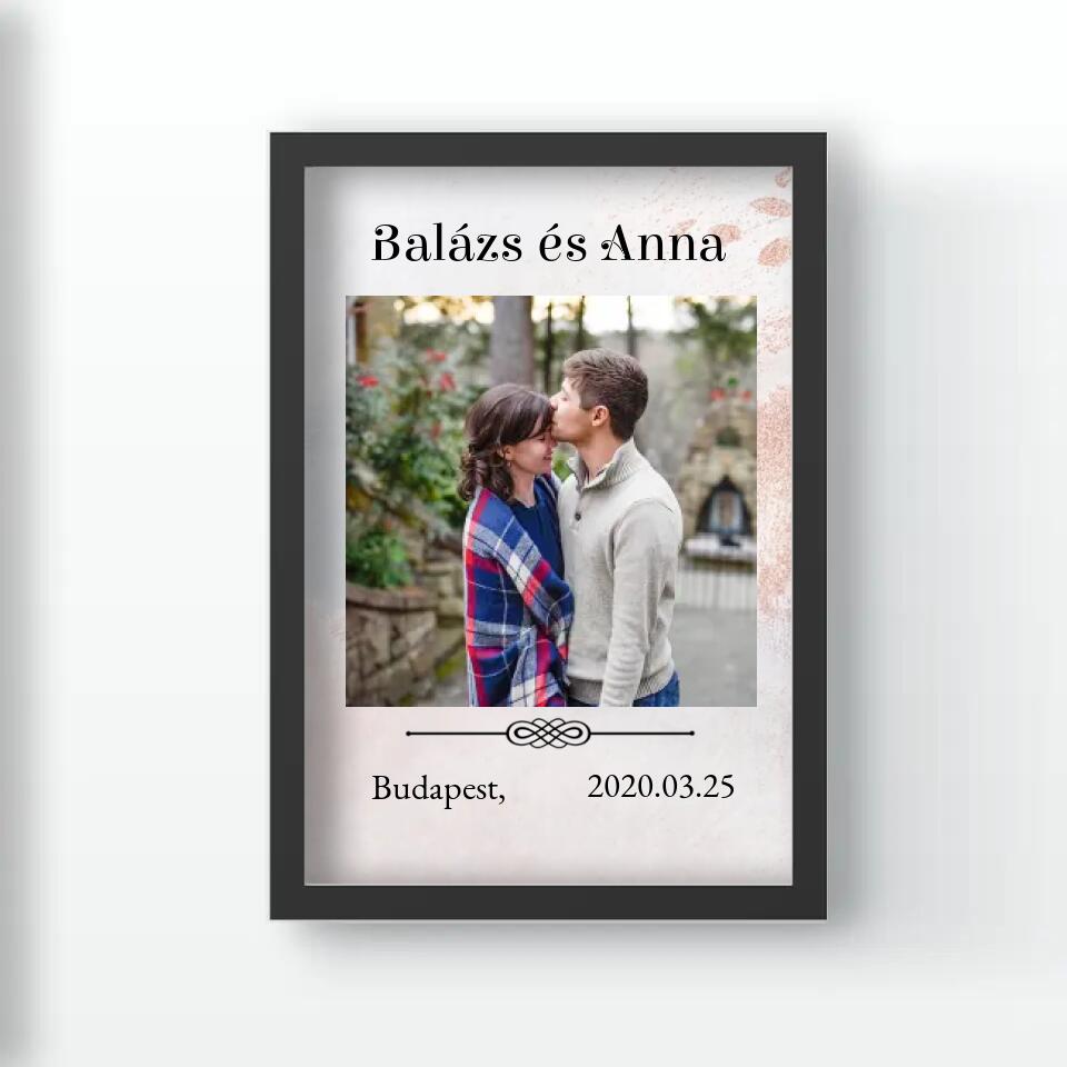 Montázs falikép felirattal