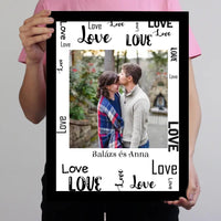 Montázs falikép feliratos keretben