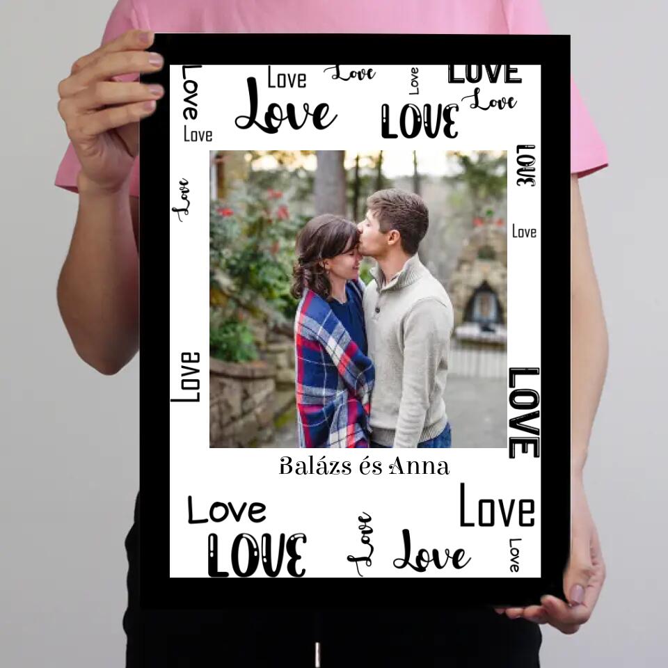 Montázs falikép feliratos keretben