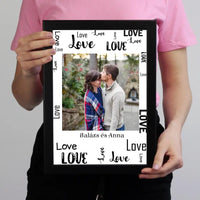 Montázs falikép feliratos keretben