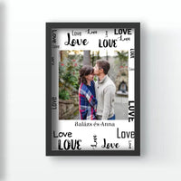 Montázs falikép feliratos keretben