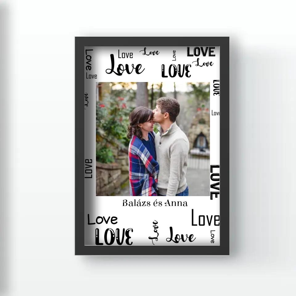 Montázs falikép feliratos keretben