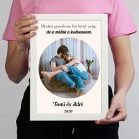 Kerek képes falikép felirattal