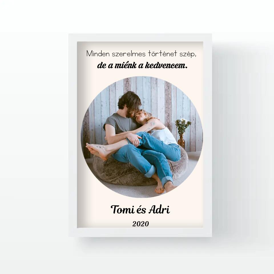 Kerek képes falikép felirattal