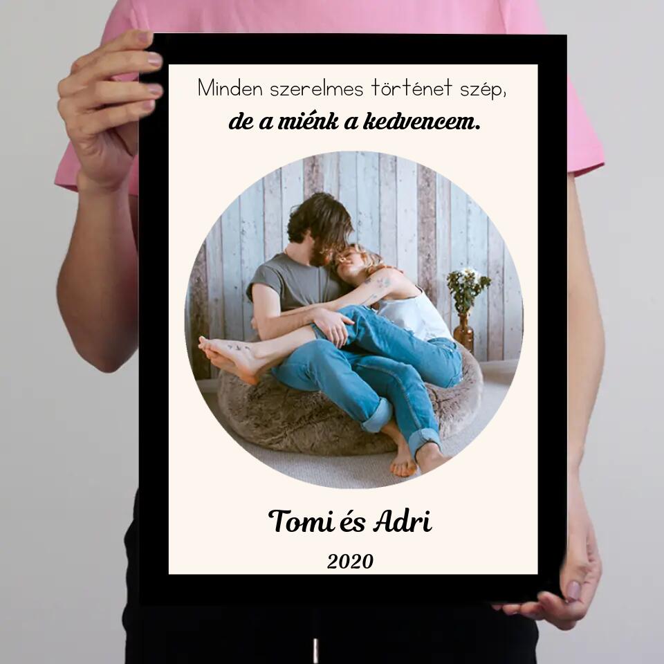 Kerek képes falikép felirattal