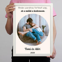 Kerek képes falikép felirattal