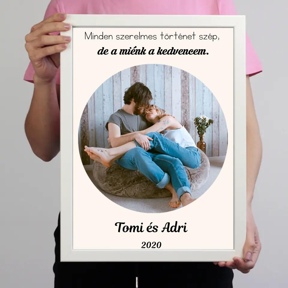 Kerek képes falikép felirattal