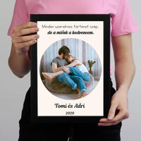 Kerek képes falikép felirattal