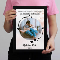 Kerek képes falikép díszítéssel