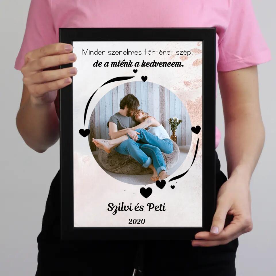 Kerek képes falikép díszítéssel