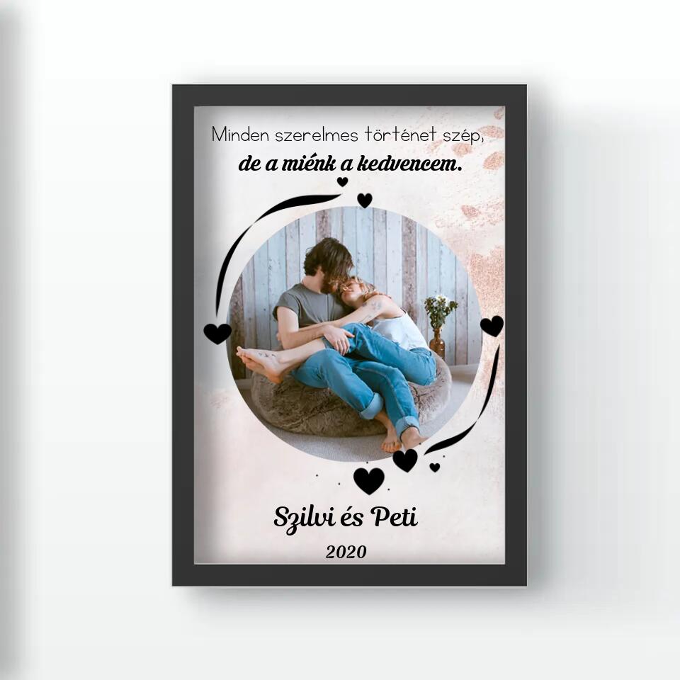 Kerek képes falikép díszítéssel