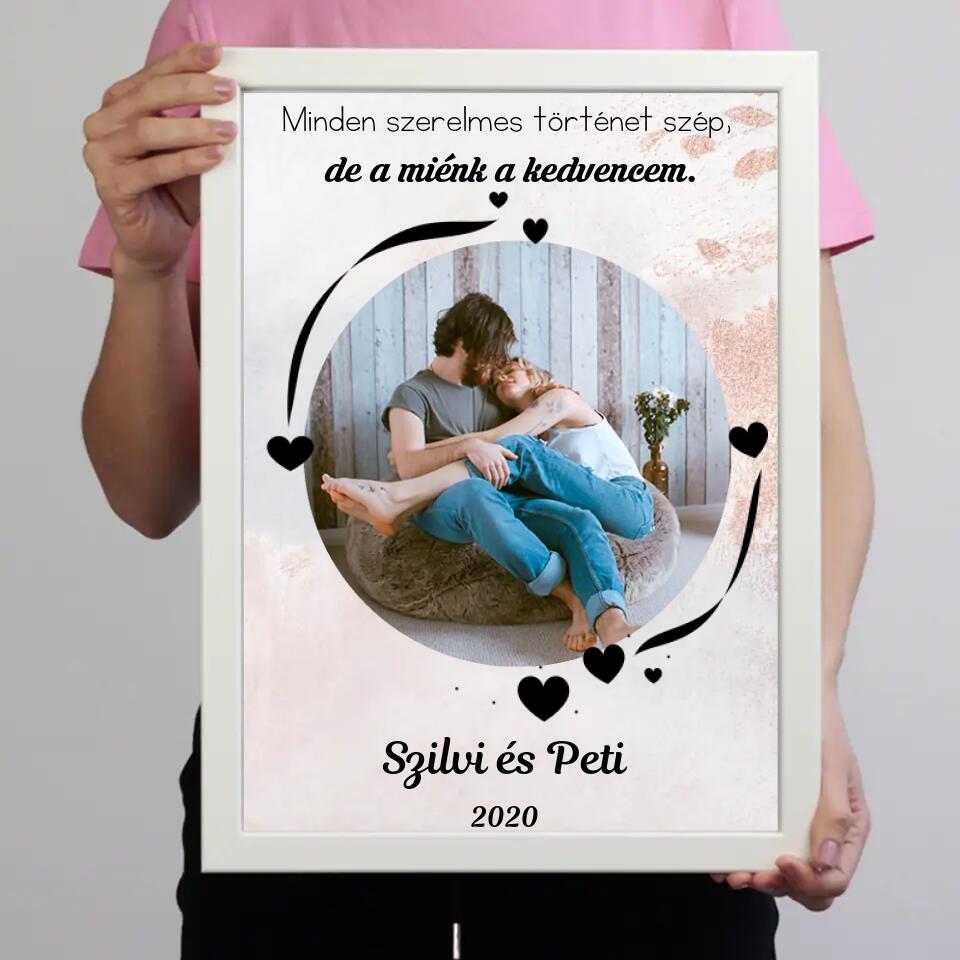 Kerek képes falikép díszítéssel