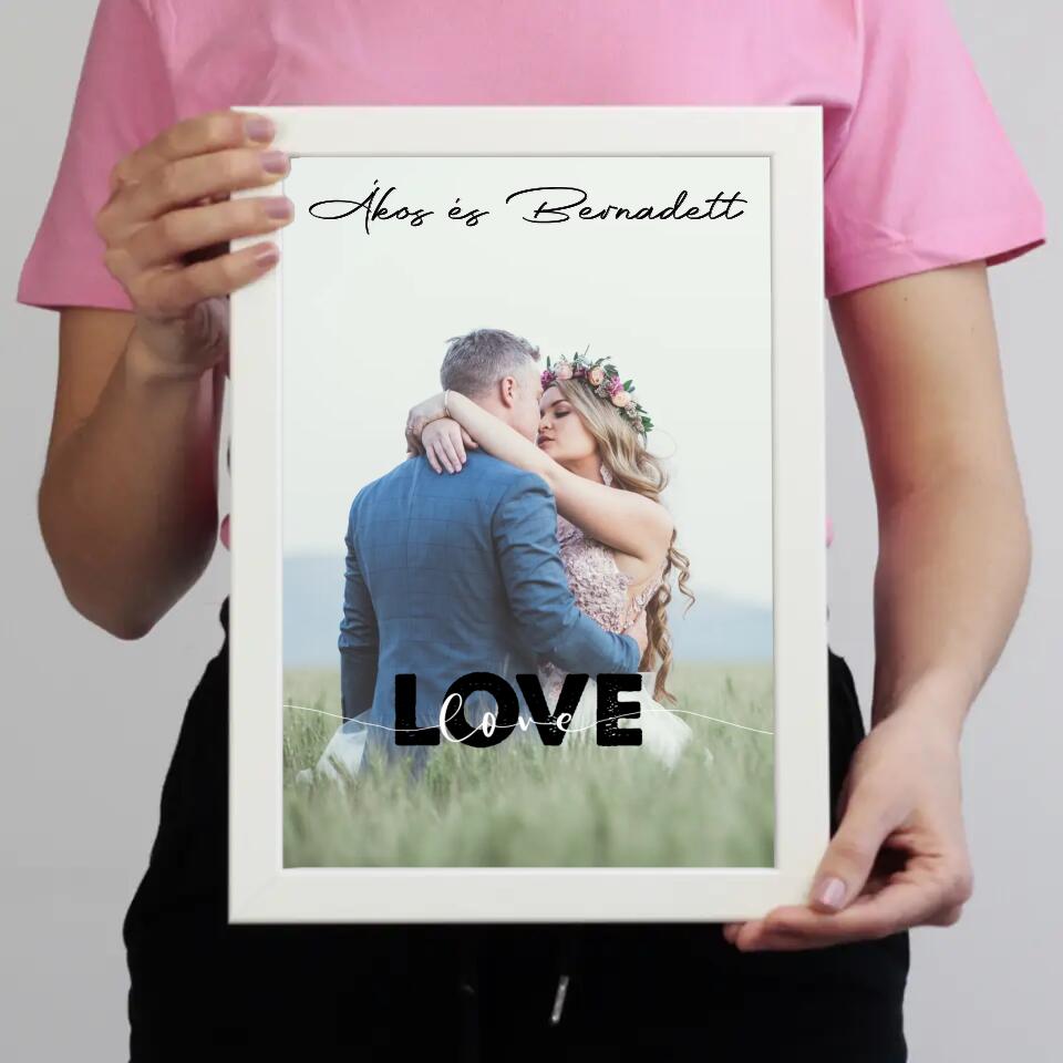 Egyedi falikép díszes felirattal