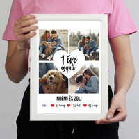 Évfordulós fotókollázs falikép 4 képpel