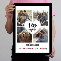Évfordulós fotókollázs falikép 4 képpel