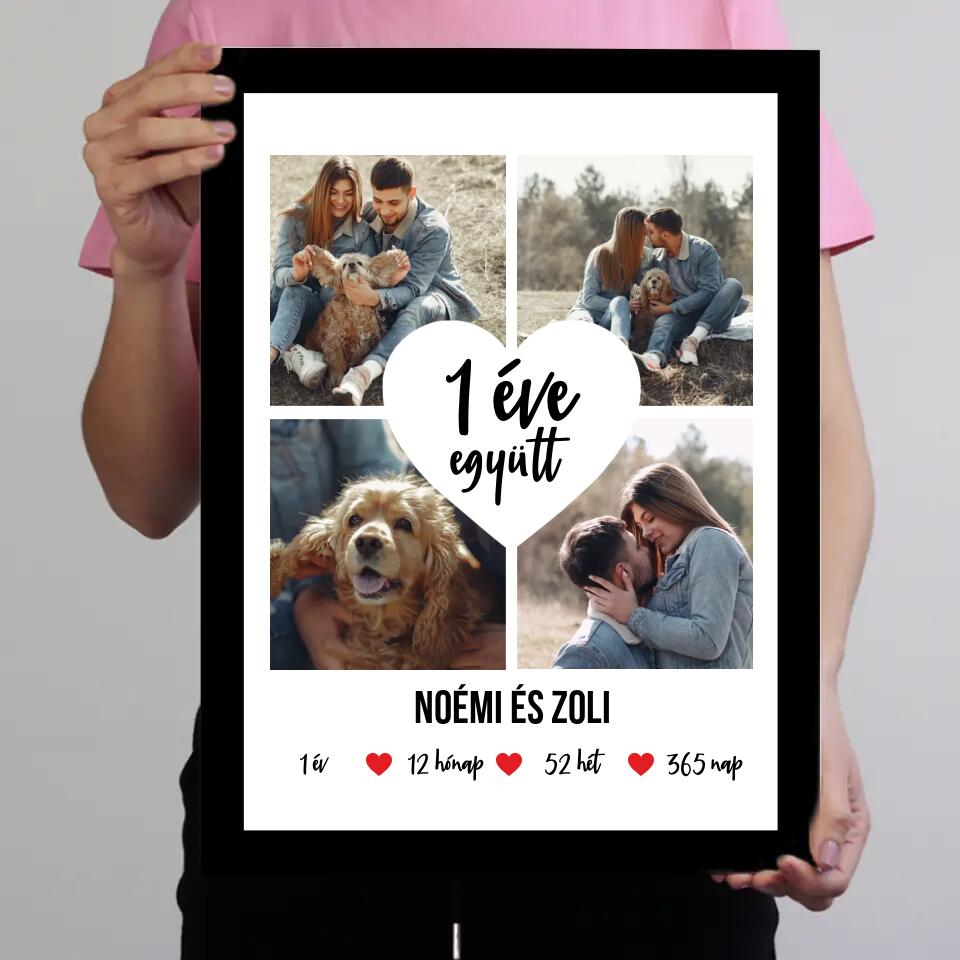 Évfordulós fotókollázs falikép 4 képpel