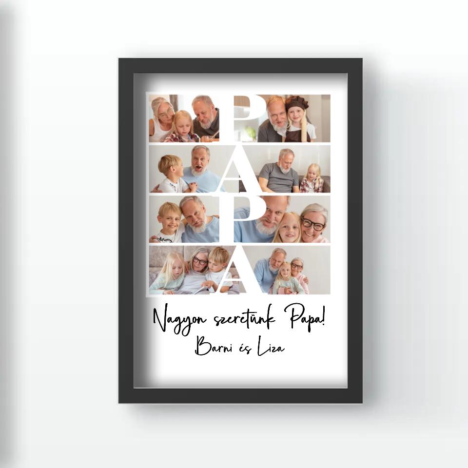 Papa fotómontázs egyedi felirattal
