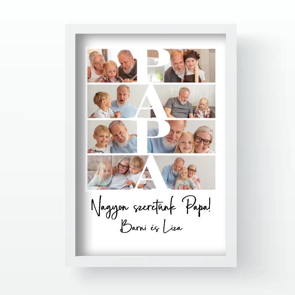 Papa fotómontázs egyedi felirattal