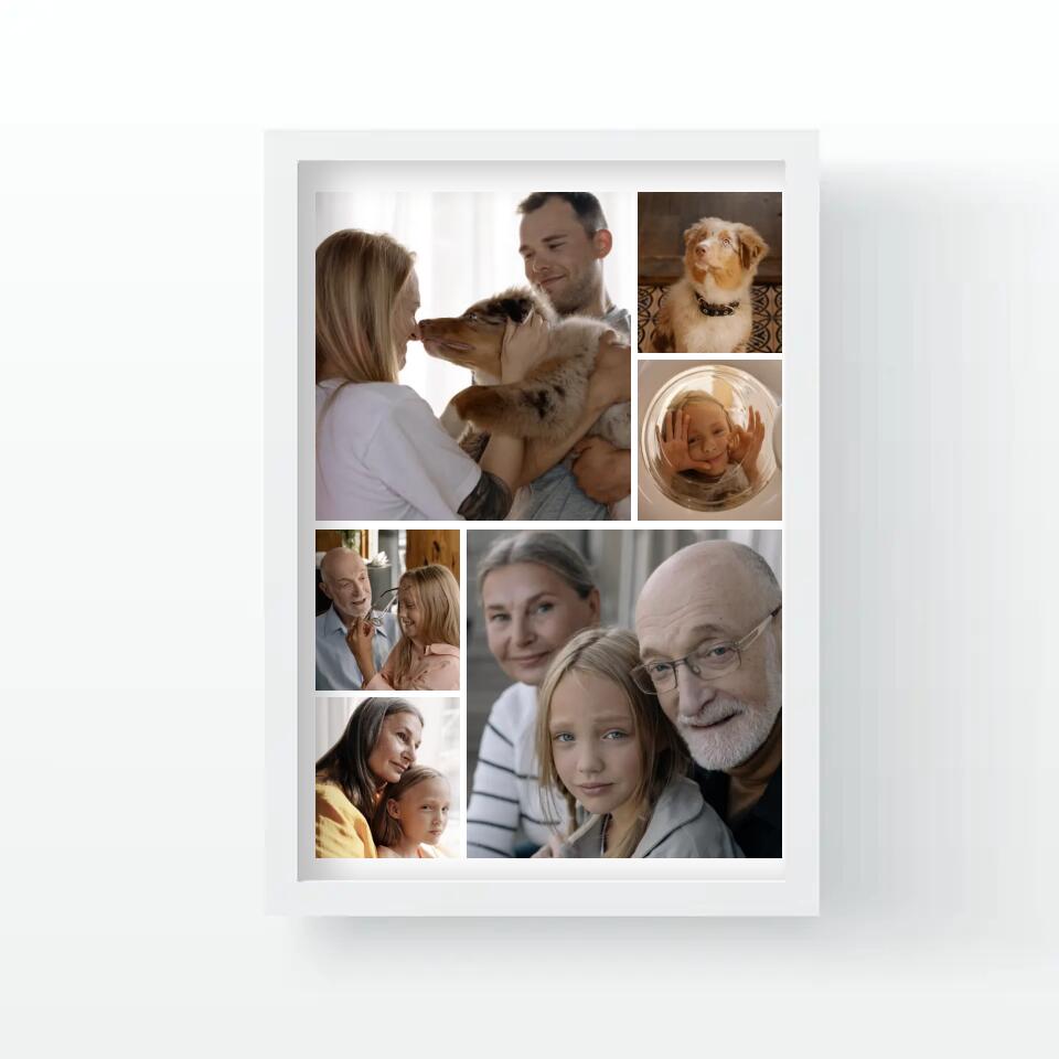 Fotókollázs falikép nagyszülőknek