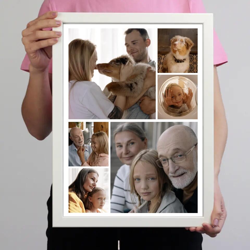 Fotókollázs falikép nagyszülőknek