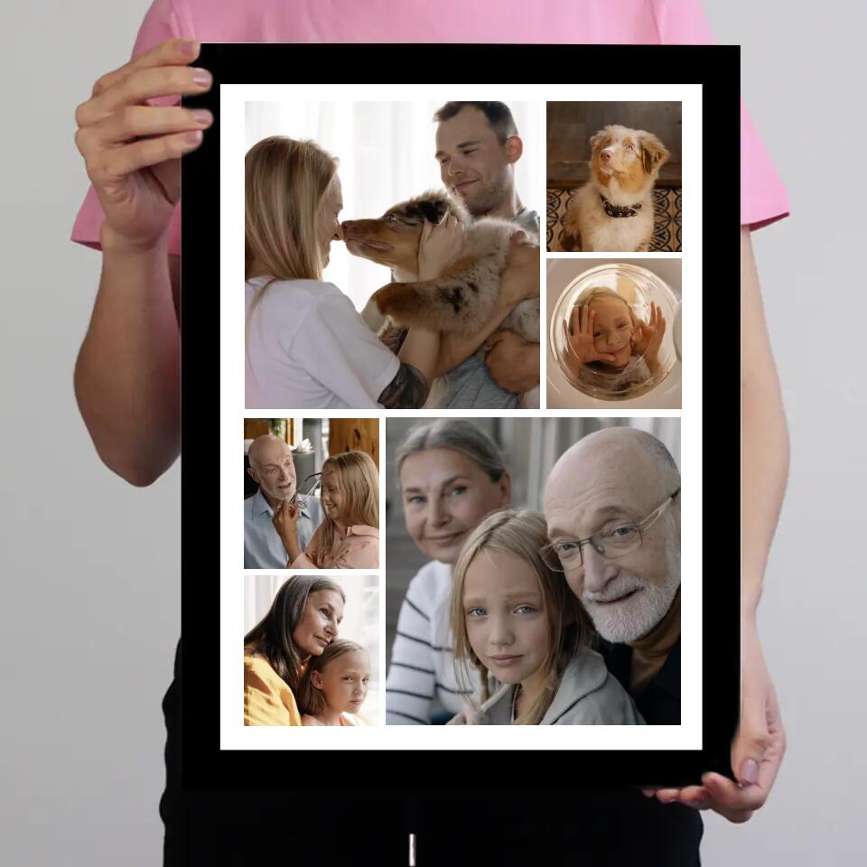 Fotókollázs falikép nagyszülőknek