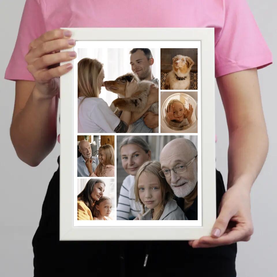 Fotókollázs falikép nagyszülőknek