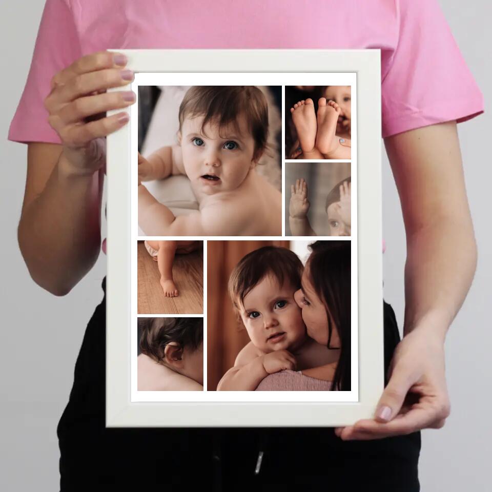 Babás fotókollázs falikép