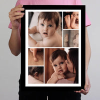Babás fotókollázs falikép