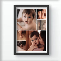 Babás fotókollázs falikép