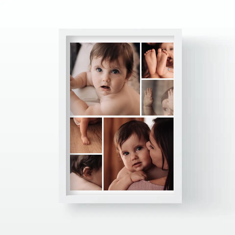 Babás fotókollázs falikép