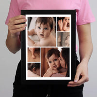 Babás fotókollázs falikép