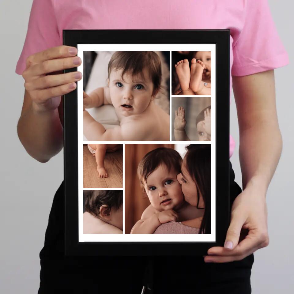 Babás fotókollázs falikép