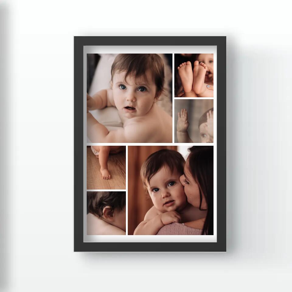 Babás fotókollázs falikép