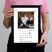 Egyedi falikép saját fotóval és naptárral Anyáknak