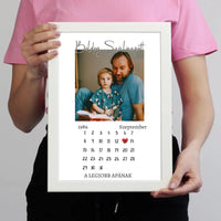 Egyedi falikép saját fotóval és naptárral Apáknak