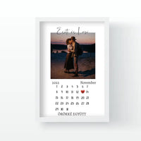 Egyedi falikép saját fotóval és naptárral Pároknak