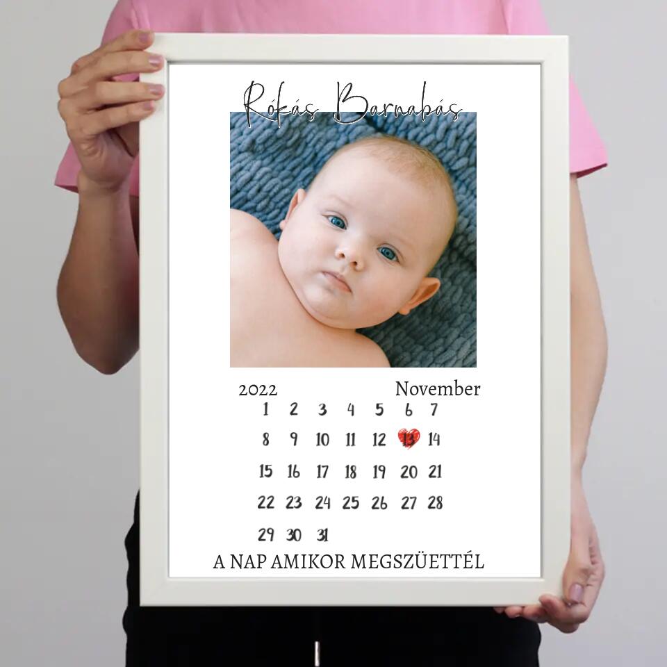 A nap amikor megszülettél - babás falikép naptárral