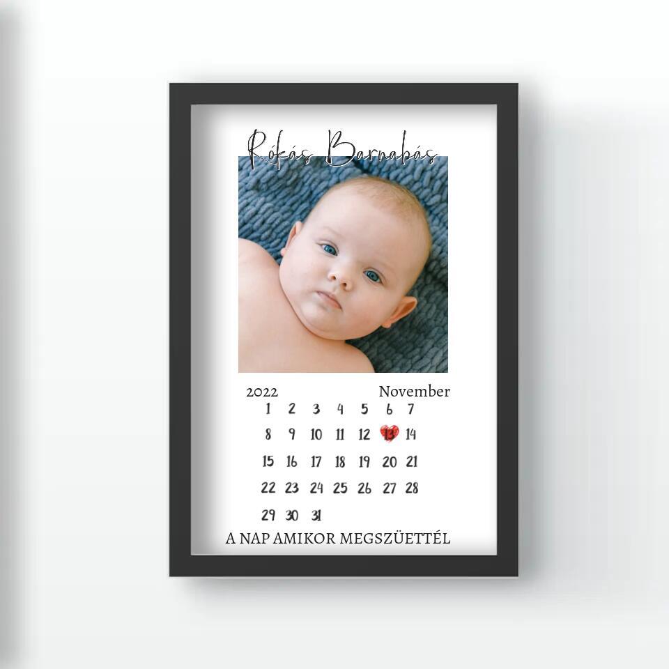 A nap amikor megszülettél - babás falikép naptárral