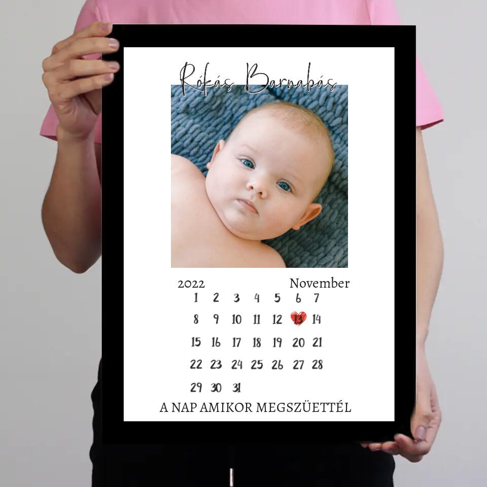 A nap amikor megszülettél - babás falikép naptárral